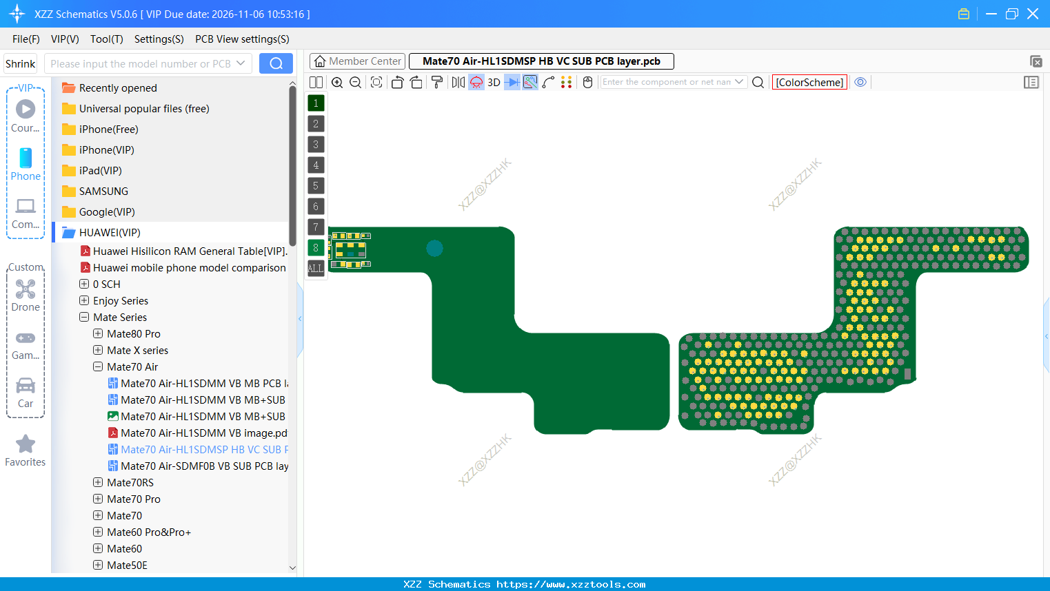 Mate70 Air-HL1SDMSP HB VC SUB PCB Layer